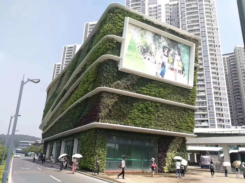 室外植物墙_楼梯外包装植物墙_生态植物墙-绿饰界景观工程公司