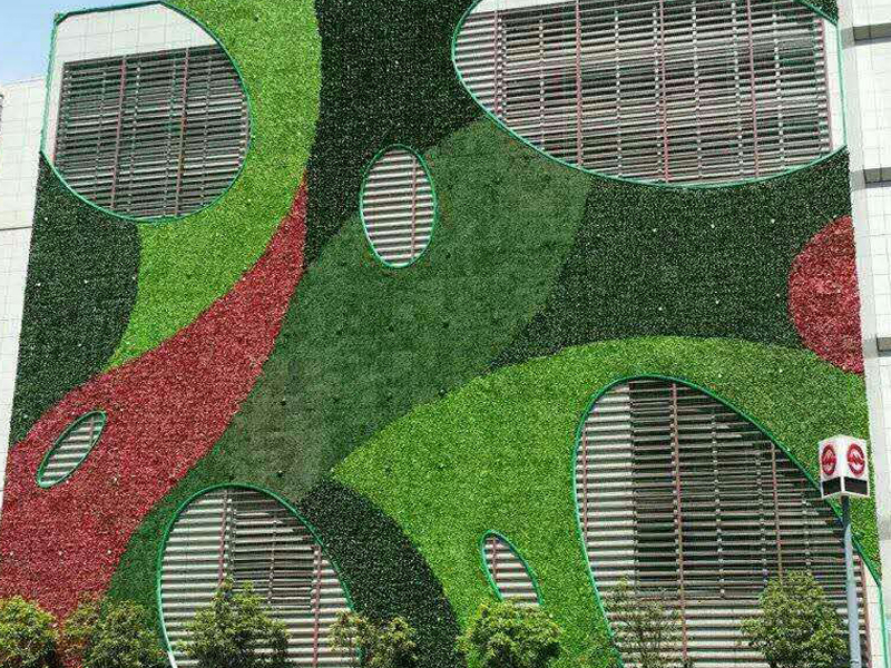 大型室外植物墙_楼体外包仿真植物墙_立体生态植物墙-绿饰界景观工程有限公司